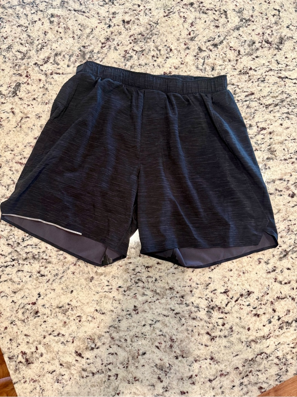 Lululemon Men's 5” inseam 
Black Athletic Shorts with Reflective Accent